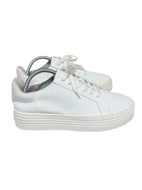 Joy Step White Leather Platform Sneakers‎ Fashion Chunky Sole Women's Size 9